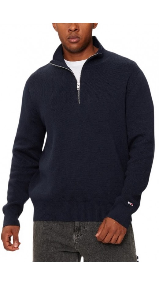 TOMMY JEANS REG HALF ZIP SWEATER ΜΠΛΟΥΖΑ ΠΛΕΚΤΗ ΑΝΔΡΙΚΗ NAVY