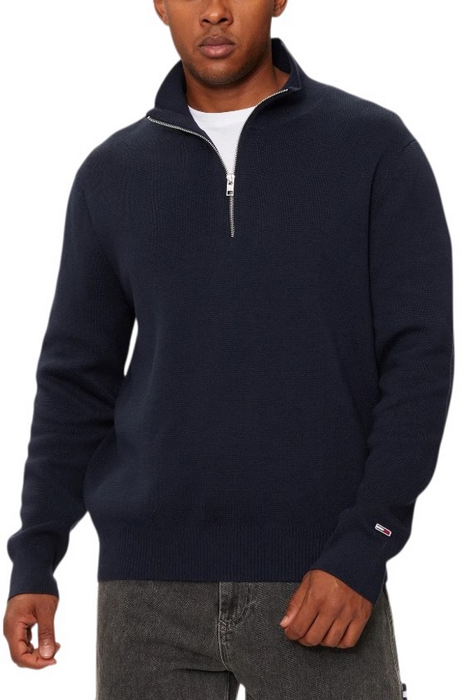 TOMMY JEANS REG HALF ZIP SWEATER ΜΠΛΟΥΖΑ ΠΛΕΚΤΗ ΑΝΔΡΙΚΗ NAVY