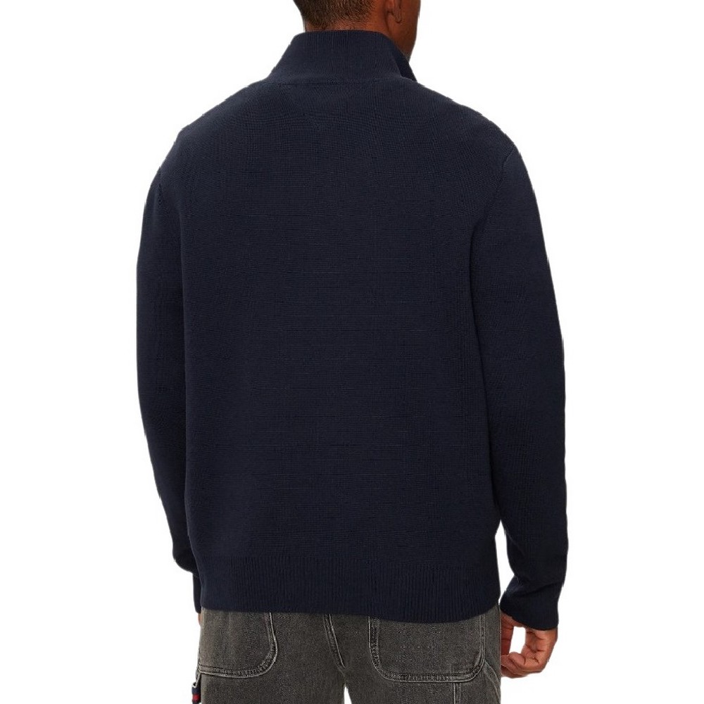 TOMMY JEANS REG HALF ZIP SWEATER ΜΠΛΟΥΖΑ ΠΛΕΚΤΗ ΑΝΔΡΙΚΗ NAVY