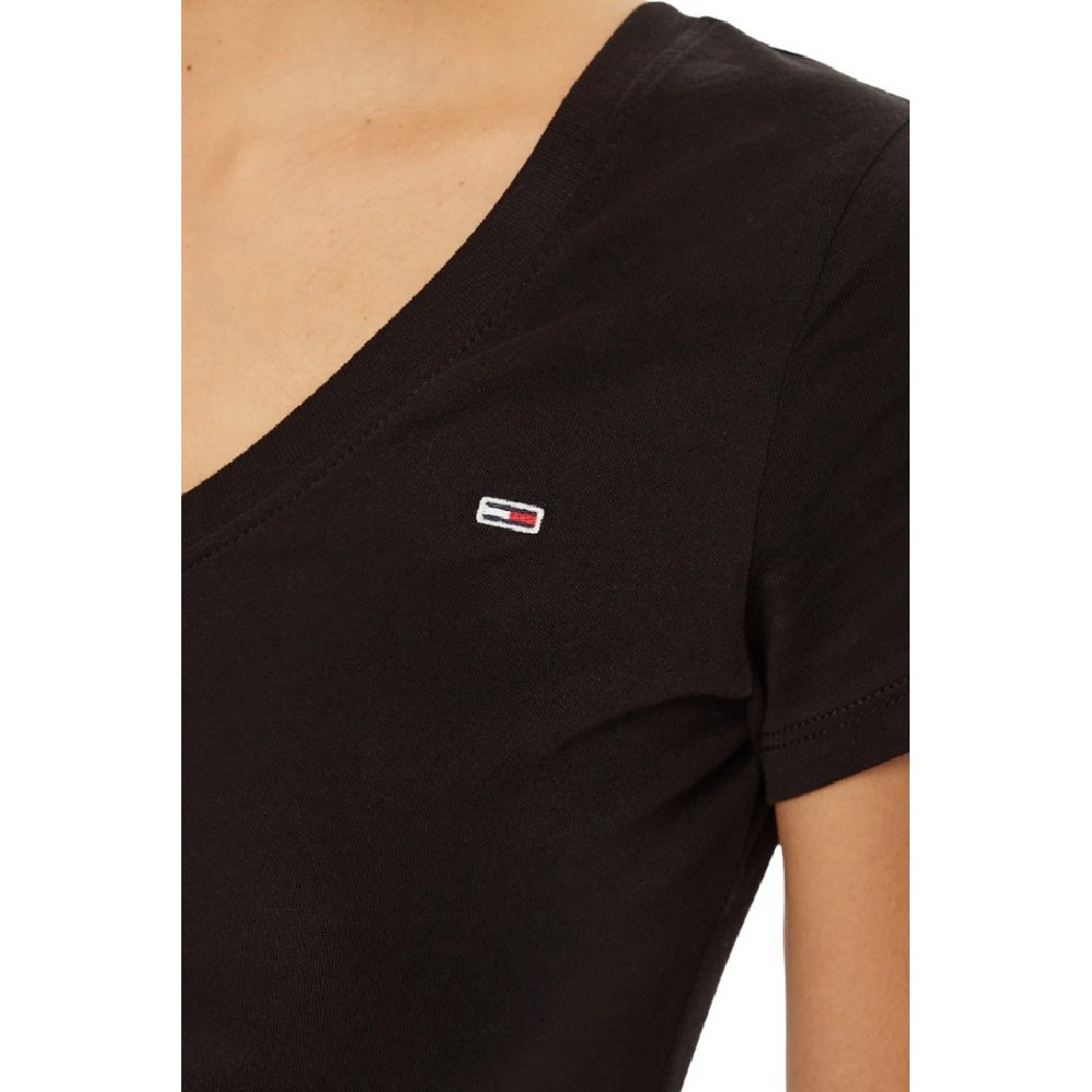 TOMMY JEANS V-NECK TEE T-SHIRT ΜΠΛΟΥΖΑ ΓΥΝΑΙΚΕΙΑ BLACK