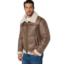 GUESS AVIATOR SHEARLING ΜΠΟΥΦΑΝ ΑΝΔΡΙΚΟ BROWN