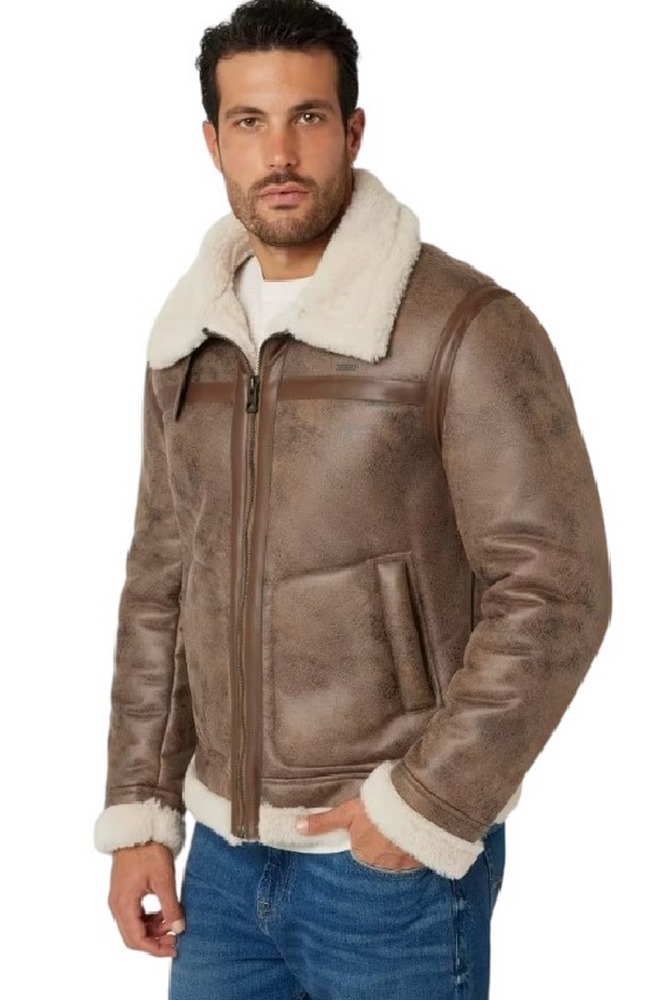 GUESS AVIATOR SHEARLING ΜΠΟΥΦΑΝ ΑΝΔΡΙΚΟ BROWN