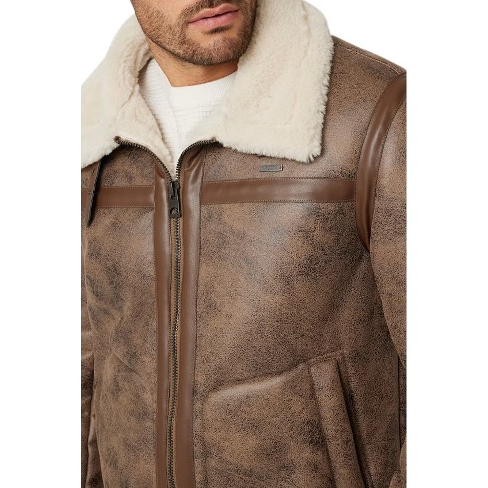 GUESS AVIATOR SHEARLING ΜΠΟΥΦΑΝ ΑΝΔΡΙΚΟ BROWN