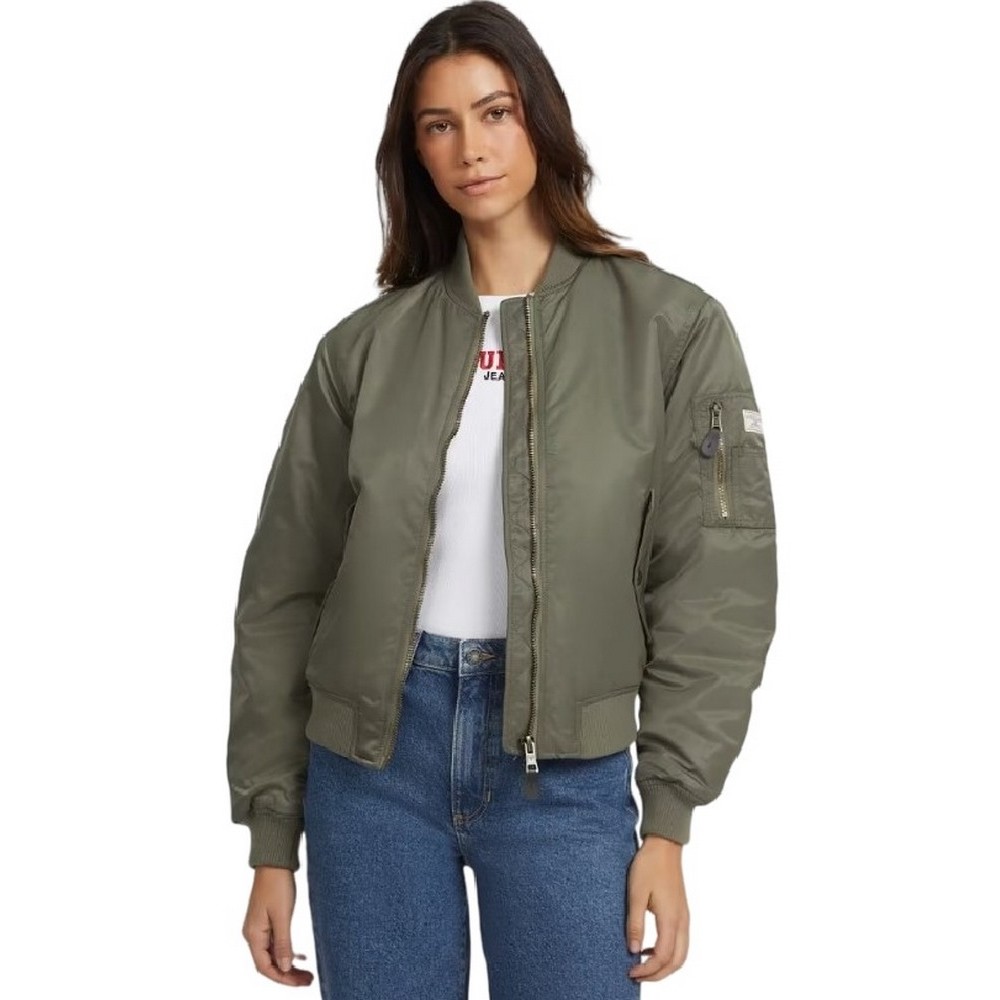 GUESS JEANS BOMBER JKT ΜΠΟΥΦΑΝ ΓΥΝΑΙΚΕΙΟ KHAKI