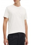 CALVIN KLEIN JEANS MONOLOGO APPLIQUE T-SHIRT ΜΠΛΟΥΖΑ ΑΝΔΡΙΚΗ IVORY