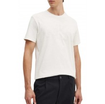 CALVIN KLEIN JEANS MONOLOGO APPLIQUE T-SHIRT ΜΠΛΟΥΖΑ ΑΝΔΡΙΚΗ IVORY