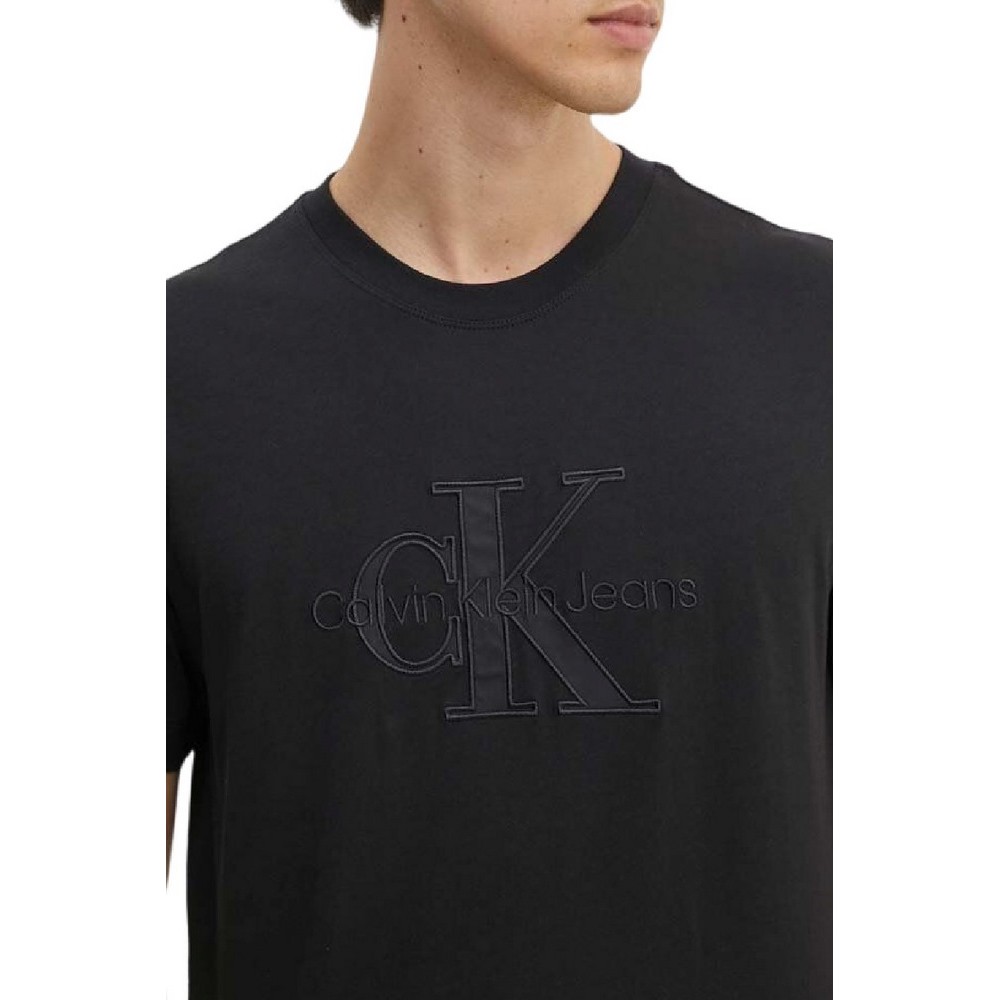 CALVIN KLEIN JEANS MONOLOGO APPLIQUE T-SHIRT ΜΠΛΟΥΖΑ ΑΝΔΡΙΚΗ BLACK