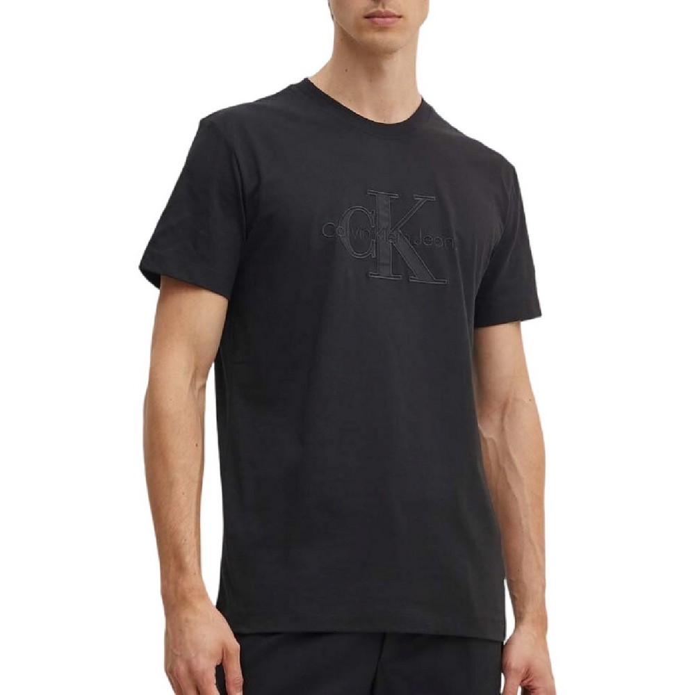 CALVIN KLEIN JEANS MONOLOGO APPLIQUE T-SHIRT ΜΠΛΟΥΖΑ ΑΝΔΡΙΚΗ BLACK