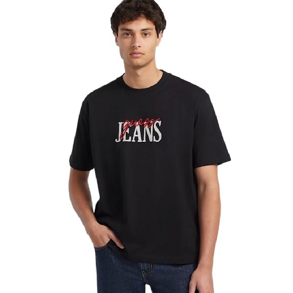 GUESS JEANS EMB TEE M4YI47K8FQ4 T-SHIRT ΜΠΛΟΥΖΑ ΑΝΔΡΙΚΗ BLACK