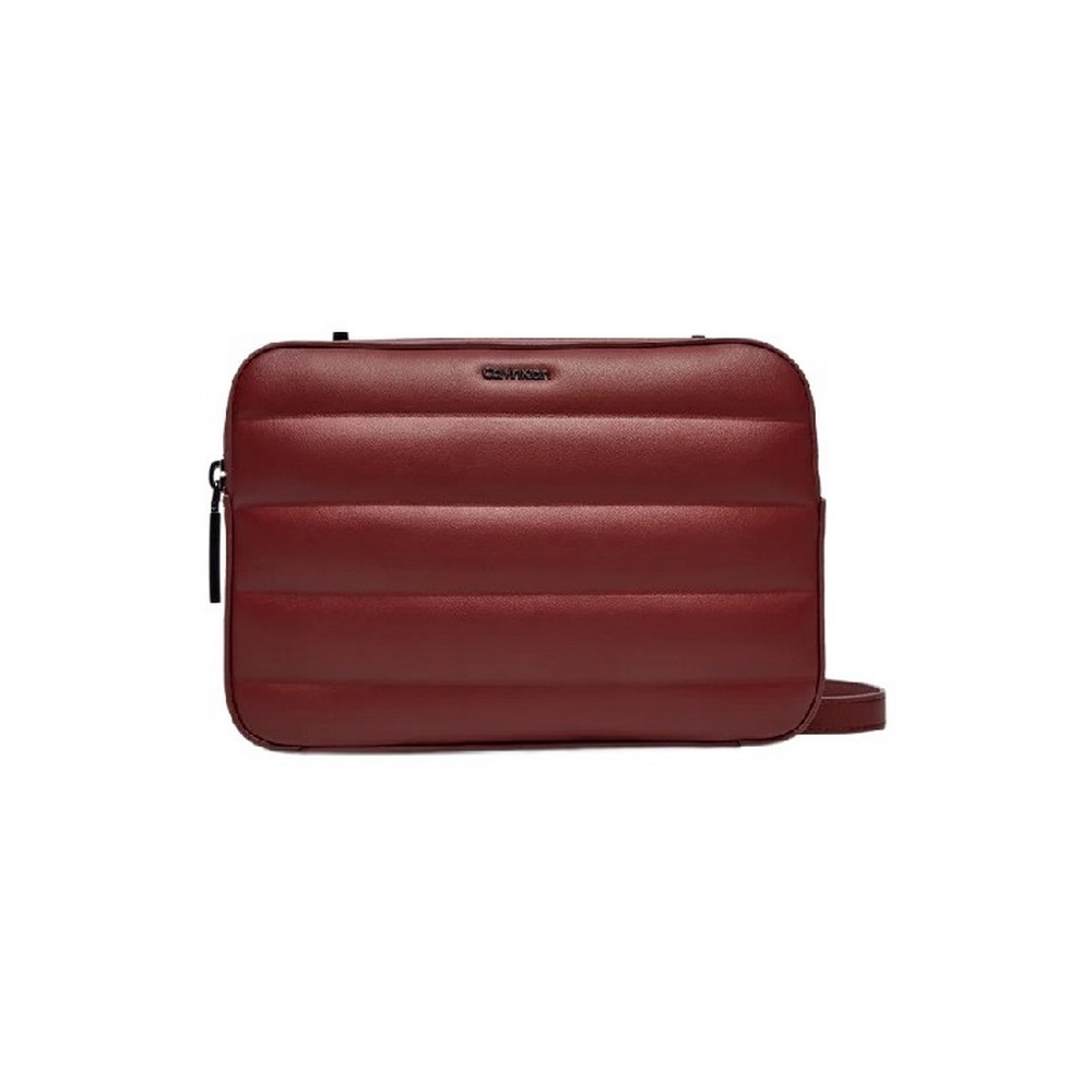 CALVIN KLEIN LINE QUILT CAMERA BAG RED