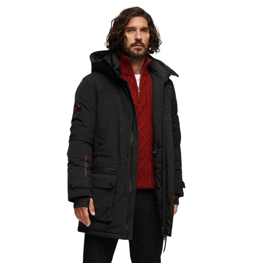 SUPERDRY D4 SDCD CITY PADDED PARKA JACKET ΜΠΟΥΦΑΝ ΑΝΔΡΙΚΟ BLACK