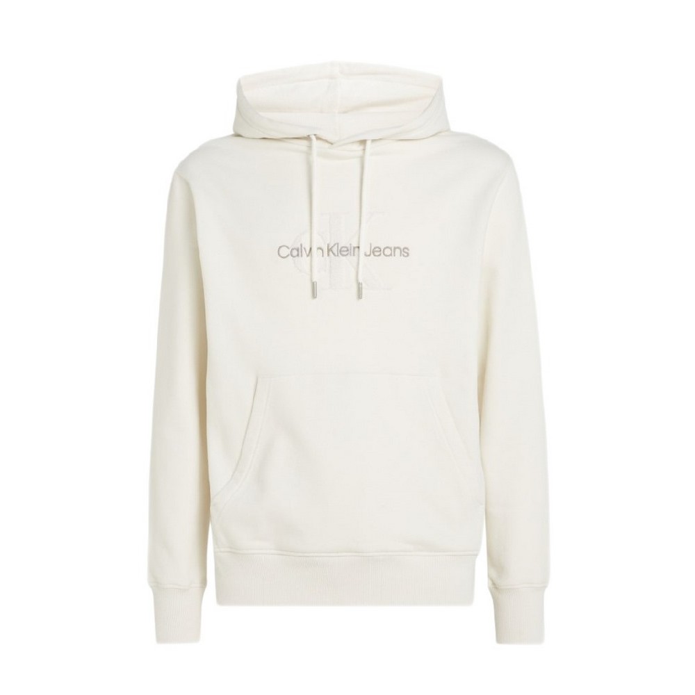 CALVIN KLEIN JEANS CHENILLE MONOLOGO HOODIE ΜΠΛΟΥΖΑ ΦΟΥΤΕΡ ΑΝΔΡΙΚΗ IVORY