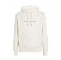 CALVIN KLEIN JEANS CHENILLE MONOLOGO HOODIE ΜΠΛΟΥΖΑ ΦΟΥΤΕΡ ΑΝΔΡΙΚΗ IVORY