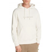 CALVIN KLEIN JEANS CHENILLE MONOLOGO HOODIE ΜΠΛΟΥΖΑ ΦΟΥΤΕΡ ΑΝΔΡΙΚΗ IVORY