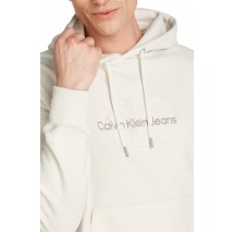 CALVIN KLEIN JEANS CHENILLE MONOLOGO HOODIE ΜΠΛΟΥΖΑ ΦΟΥΤΕΡ ΑΝΔΡΙΚΗ IVORY