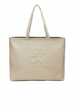 CALVIN KLEIN JEANS SCULPTED SLIM TOTE34 DEBOSS ΤΣΑΝΤΑ ΓΥΝΑΙΚΕΙΑ ECRU