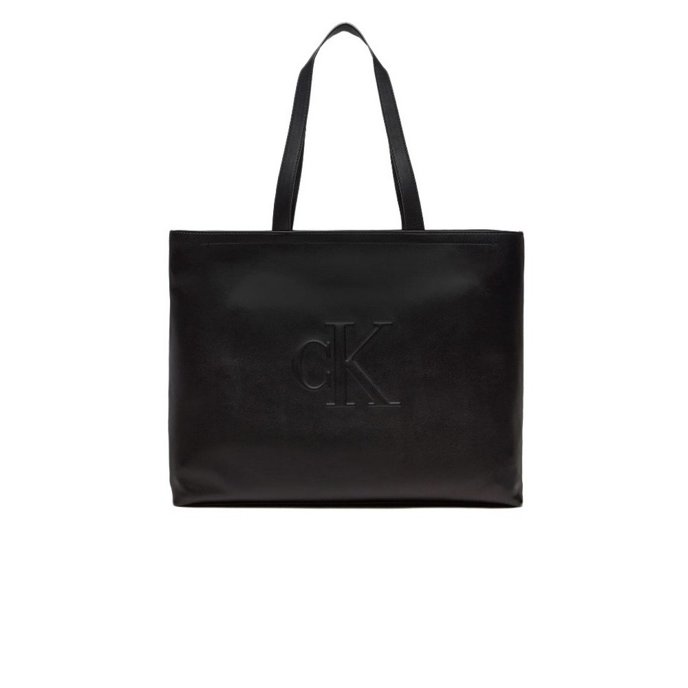 CALVIN KLEIN JEANS SCULPTED SLIM TOTE34 DEBOSS ΤΣΑΝΤΑ ΓΥΝΑΙΚΕΙΑ BLACK