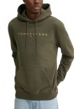 TOMMY JEANS  REG LINEAR GOLD HOOD EXT ΦΟΥΤΕΡ ΑΝΔΡΙΚΟ GREEN