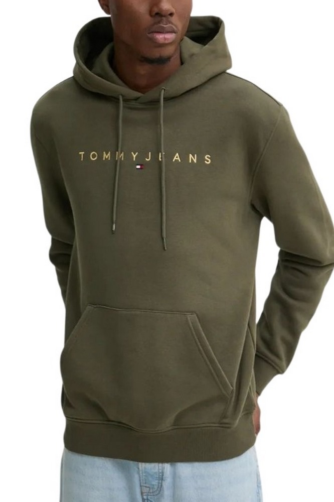 TOMMY JEANS  REG LINEAR GOLD HOOD EXT ΦΟΥΤΕΡ ΑΝΔΡΙΚΟ GREEN