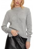 CALVIN KLEIN JEANS INTARSIA LOOSE SWEATER ΜΠΛΟΥΖΑ ΓΥΝΑΙΚΕΙΑ GREY