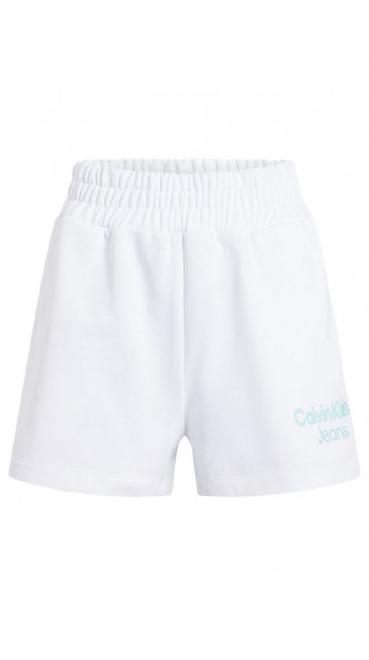 CALVIN KLEIN JEANS STACKED INSTITUTIONAL SHORTS ΣΟΡΤΣ ΓΥΝΑΙΚΕΙΟ BRIGHT WHITE