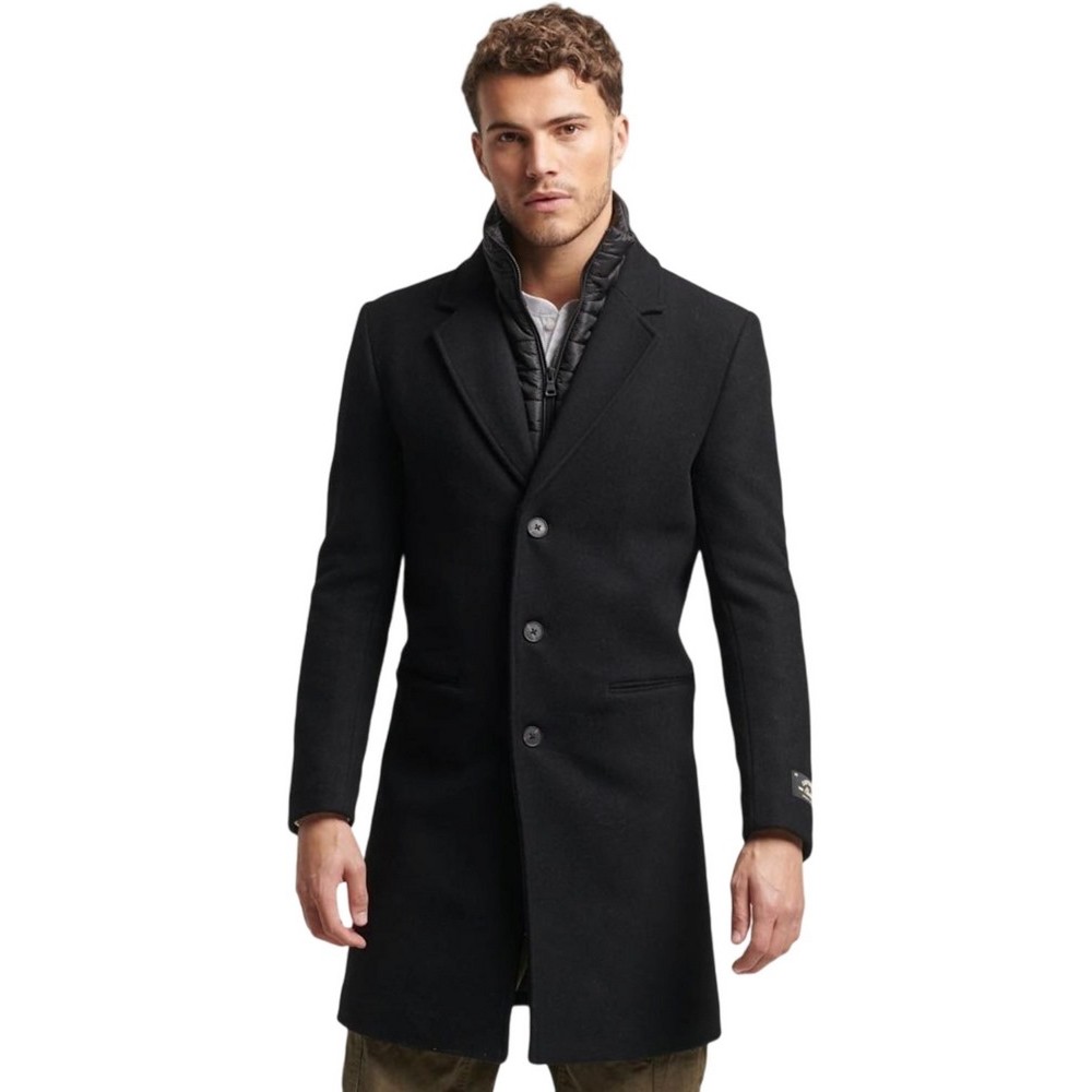 SUPERDRY D3 MRCH TAILORED 2 IN 1 TOWN COAT ΠΑΛΤΟ ΑΝΔΡΙΚΟ BLACK