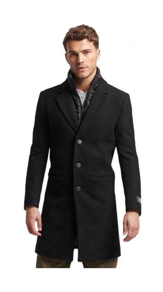 SUPERDRY D3 MRCH TAILORED 2 IN 1 TOWN COAT ΠΑΛΤΟ ΑΝΔΡΙΚΟ BLACK