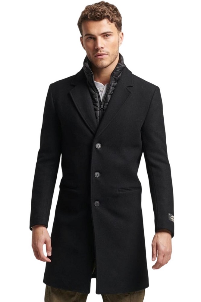 SUPERDRY D3 MRCH TAILORED 2 IN 1 TOWN COAT ΠΑΛΤΟ ΑΝΔΡΙΚΟ BLACK