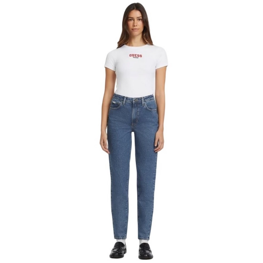 GUESS JEANS G06 MOM RIVERSIDE STR ΠΑΝΤΕΛΟΝΙ ΓΥΝΑΙΚΕΙΟ BLUΕ DENIM