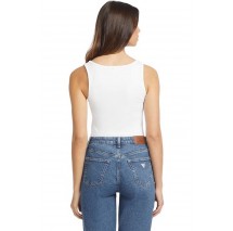 GUESS JEANS GJ TANK TOP SLIM RIB EMB ΤΟΠ ΓΥΝΑΙΚΕΙΟ WHITE