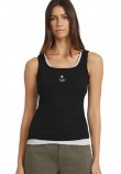 GUESS JEANS GJ TANK TOP SLIM RIB EMB ΤΟΠ ΓΥΝΑΙΚΕΙΟ BLACK