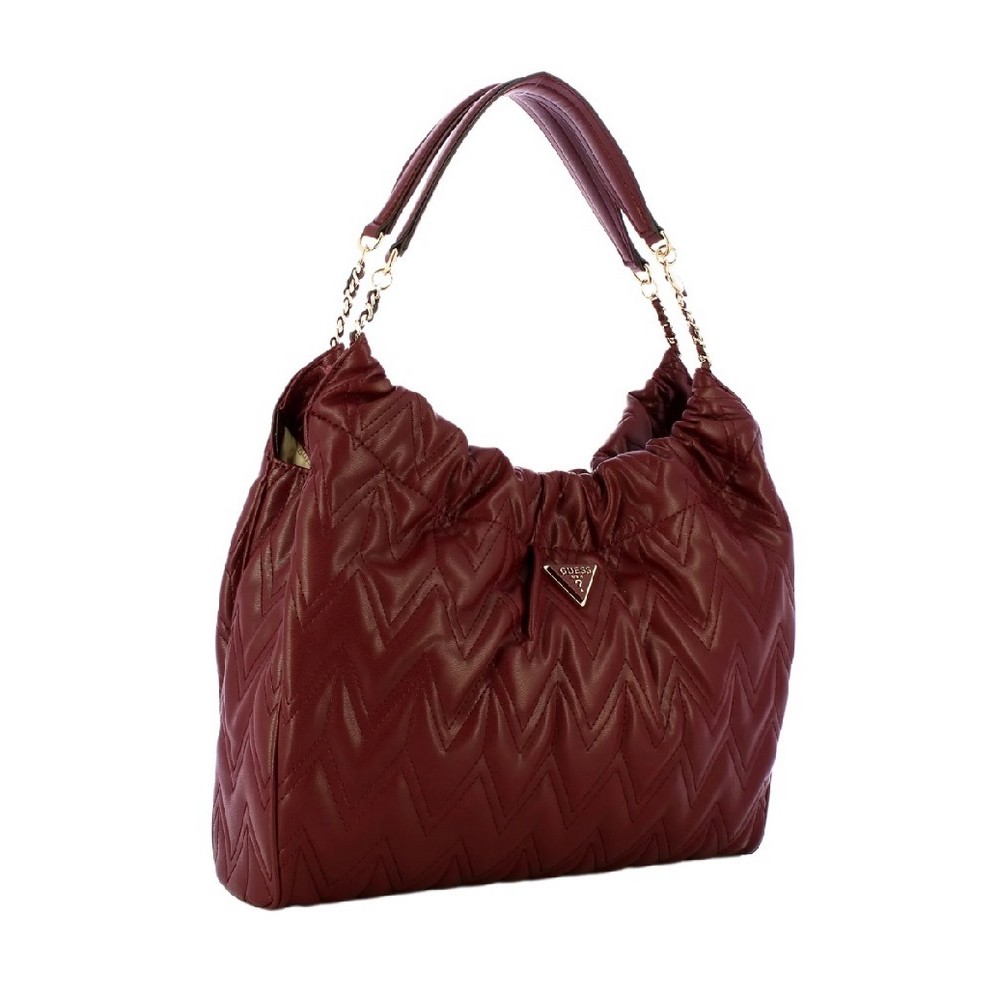 GUESS EDA LARGE HOBO ΤΣΑΝΤΑ ΓΥΝΑΙΚΕΙΑ BURGUNDY