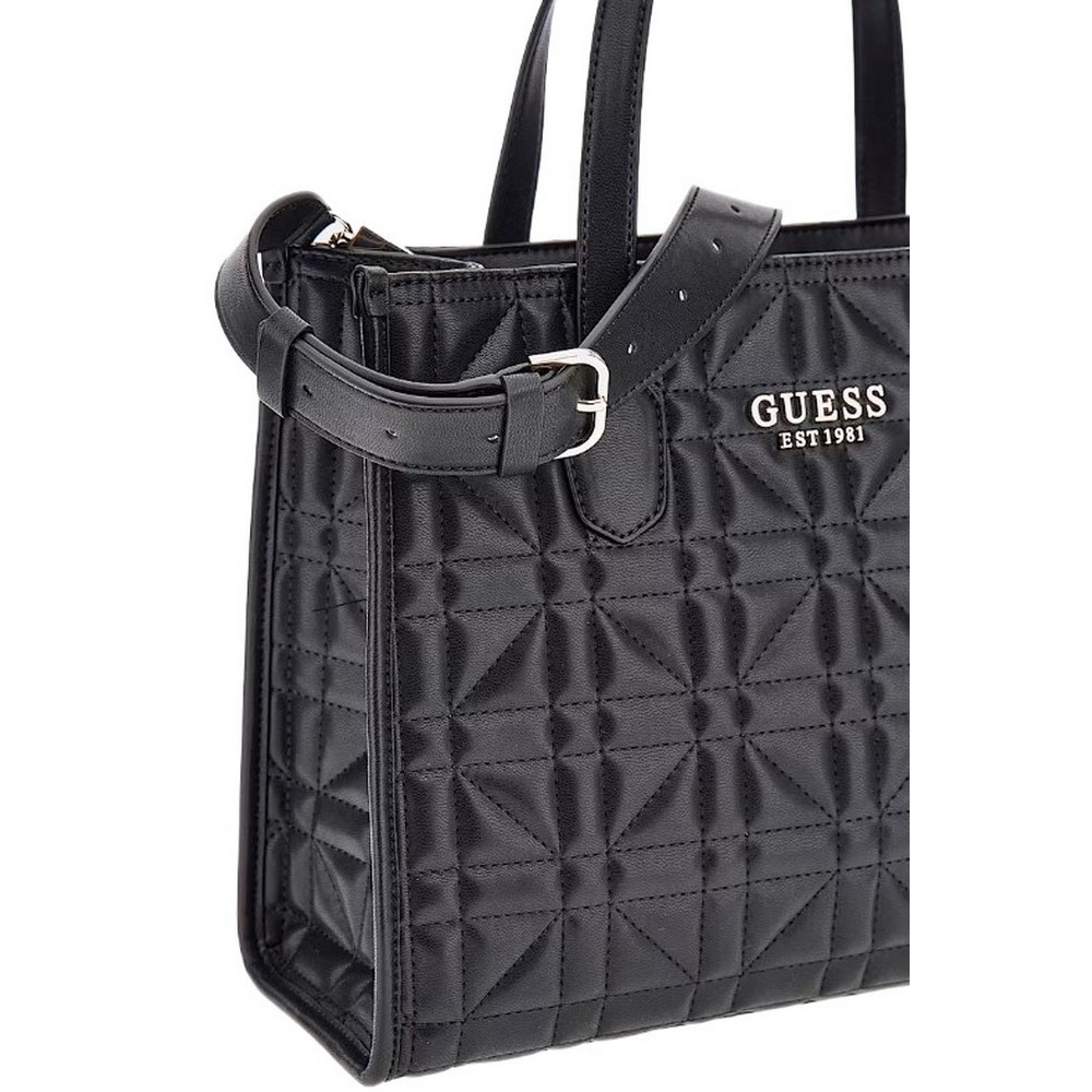 GUESS SILVANA 2 COMPARTMENT TOTE ΤΣΑΝΤΑ ΓΥΝΑΙΚΕΙΑ BLACK