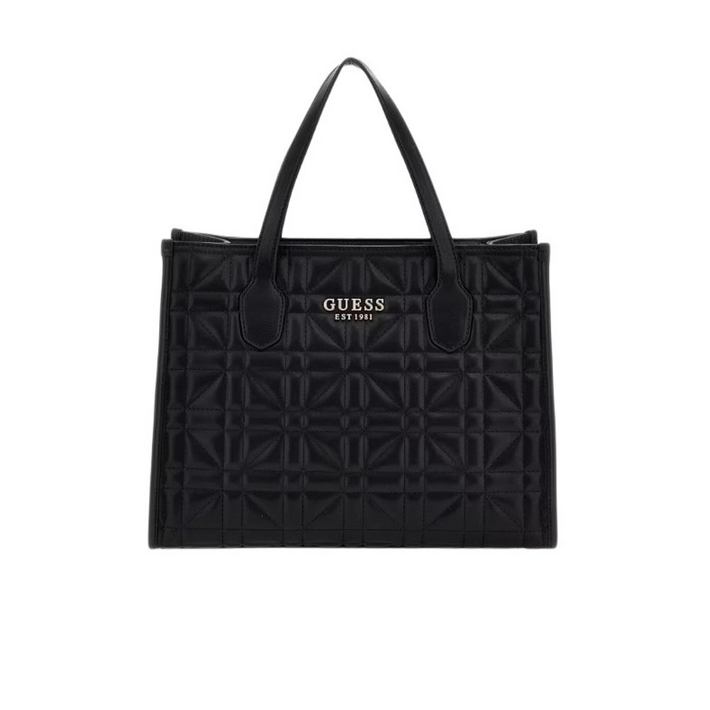 GUESS SILVANA 2 COMPARTMENT TOTE ΤΣΑΝΤΑ ΓΥΝΑΙΚΕΙΑ BLACK