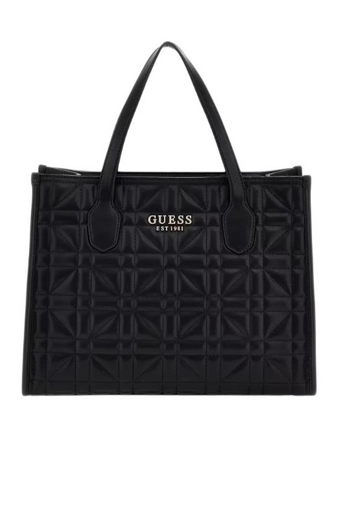 GUESS SILVANA 2 COMPARTMENT TOTE ΤΣΑΝΤΑ ΓΥΝΑΙΚΕΙΑ BLACK