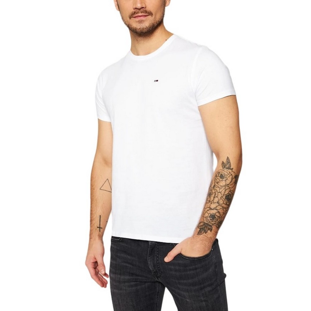 TOMMY HILFIGER TJM XSLIM JERSEY TEE T-SHIRT ΜΠΛΟΥΖΑ ΑΝΔΡΙΚΗ WHITE