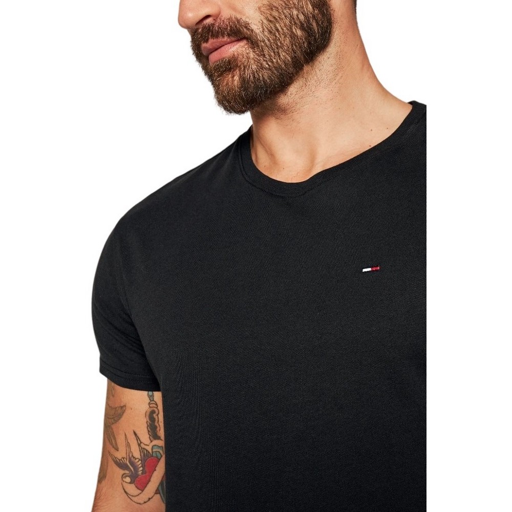 TOMMY HILFIGER TJM XSLIM JERSEY TEE T-SHIRT ΜΠΛΟΥΖΑ ΑΝΔΡΙΚΗ BLACK