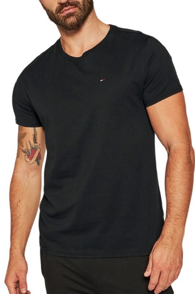 TOMMY HILFIGER TJM XSLIM JERSEY TEE T-SHIRT ΜΠΛΟΥΖΑ ΑΝΔΡΙΚΗ BLACK