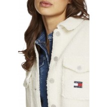 TOMMY JEANS TEDDY BADGE OVERSHIRT ΠΟΥΚΑΜΙΣΟ ΓΥΝΑΙΚΕΙΟ OFF WHITE