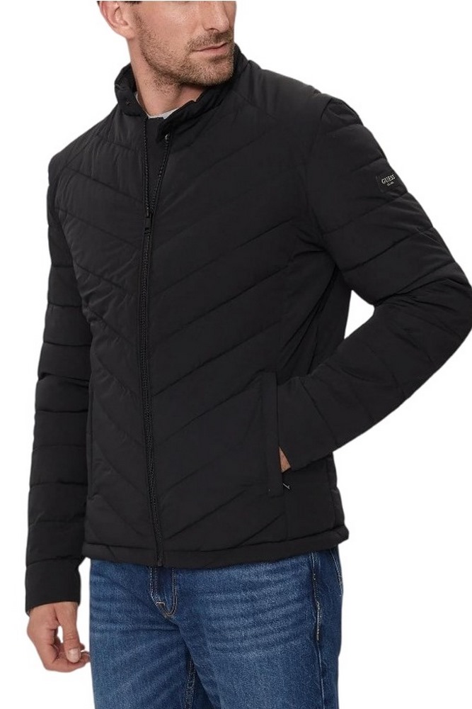 GUESS STRETCH NYLON PADDED JACKET ΜΠΟΥΦΑΝ ΑΝΔΡΙΚΟ BLACK