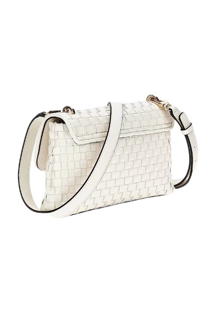 GUESS MAJKA CROSSBODY FLAP ΤΣΑΝΤΑ ΓΥΝΑΙΚΕΙΑ WHITE