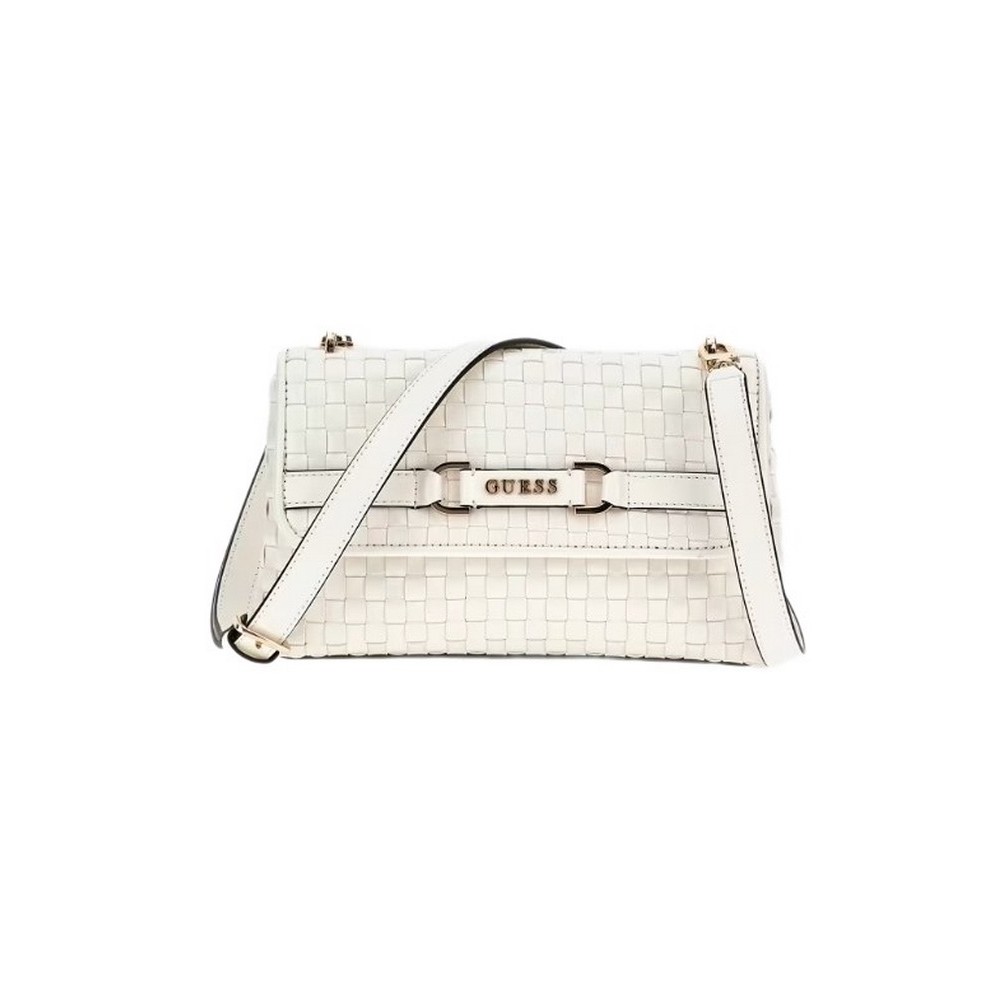 GUESS MAJKA CROSSBODY FLAP ΤΣΑΝΤΑ ΓΥΝΑΙΚΕΙΑ WHITE