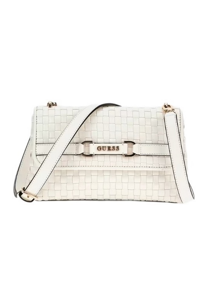 GUESS MAJKA CROSSBODY FLAP ΤΣΑΝΤΑ ΓΥΝΑΙΚΕΙΑ WHITE