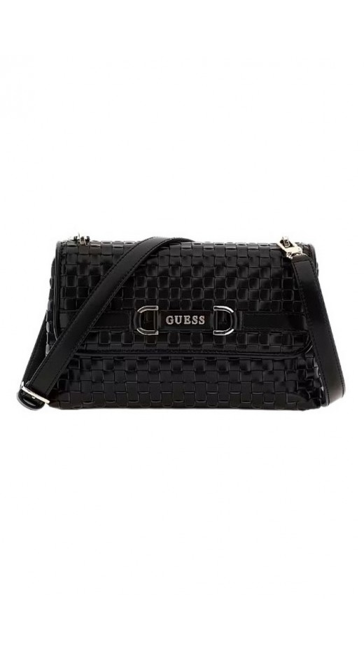 GUESS MAJKA CROSSBODY FLAP ΤΣΑΝΤΑ ΓΥΝΑΙΚΕΙΑ BLACK