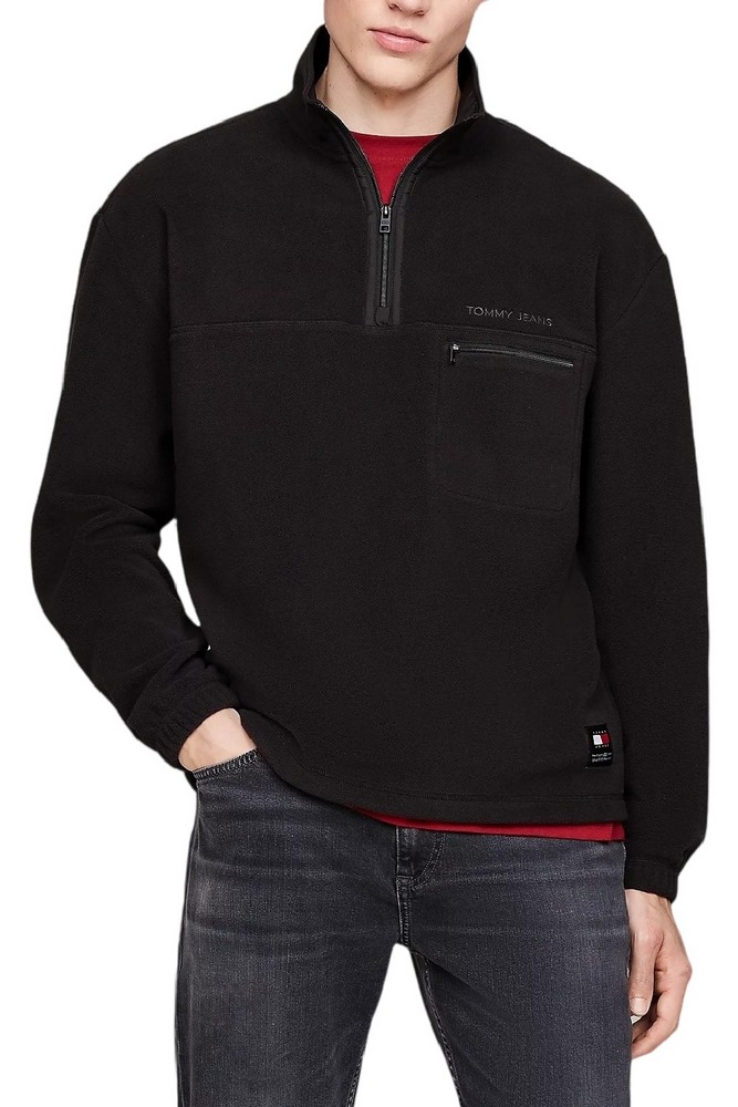 TOMMY HILFIGER RLX SCLASSIC FLEECE ΜΠΛΟΥΖΑ ΑΝΔΡΙΚΗ BLACK