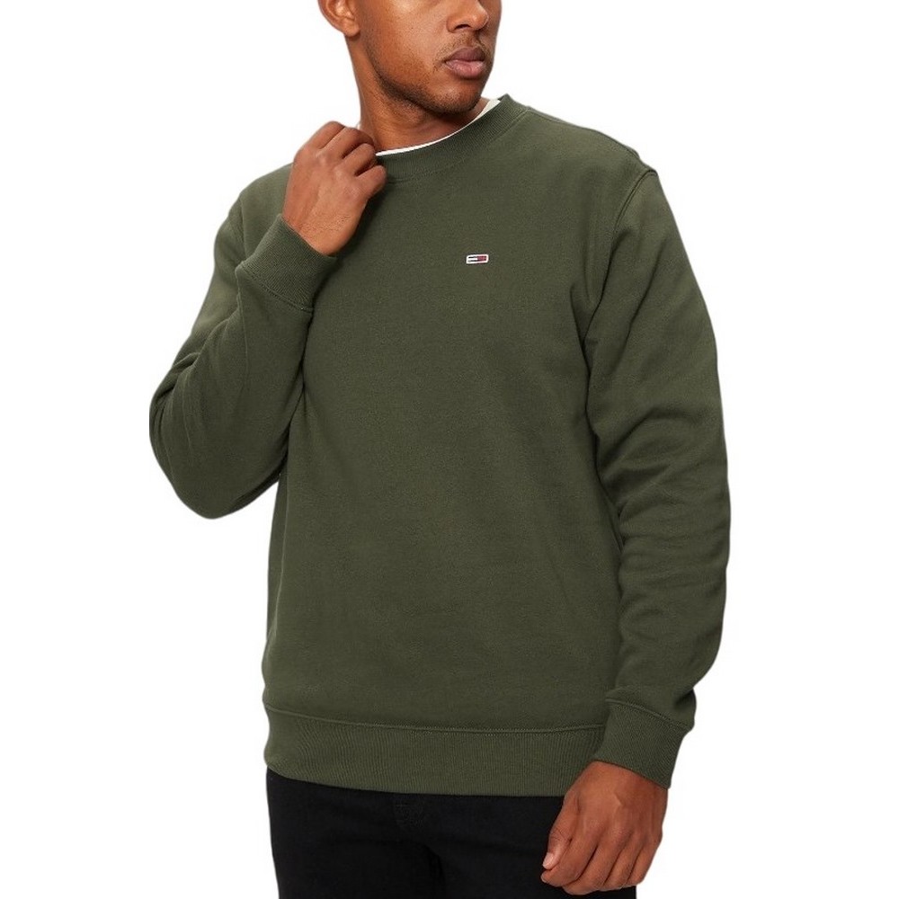 TOMMY HILFIGER REG S FLAG CREW ΜΠΛΟΥΖΑ ΦΟΥΤΕΡ ΑΝΔΡΙΚΗ GREEN