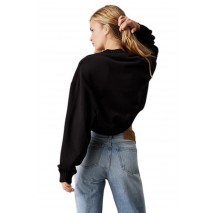 CALVIN KLEIN JEANS WOVEN LABEL V-NECK SWEATSHIRT ΜΠΛΟΥΖΑ ΓΥΝΑΙΚΕΙΑ BLACK