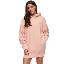 SUPERDRY D2 OVIN ESSENTIAL HOODED SWEAT DRESS ΦΟΡΕΜΑ ΓΥΝΑΙΚΕΙΟ PINK