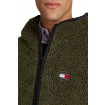 TOMMY JEANS REG BADGE TEDDY ZIP ΜΠΟΥΦΑΝ ΑΝΔΡΙΚΟ GREEN