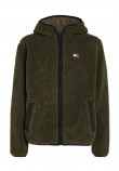 TOMMY JEANS REG BADGE TEDDY ZIP ΜΠΟΥΦΑΝ ΑΝΔΡΙΚΟ GREEN